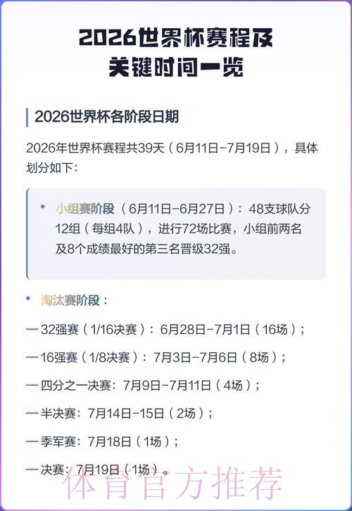 2026世界杯每日赛程官方发布最新时间表免费观看 2026世界杯每日赛程官方发布最新时间表免费观看